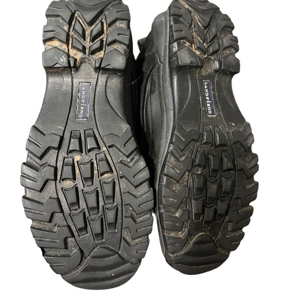 Lands’ End Black Leather/Rubber Duck Shoes for Rain & Snow Sz 8 B - Picture 4 of 8